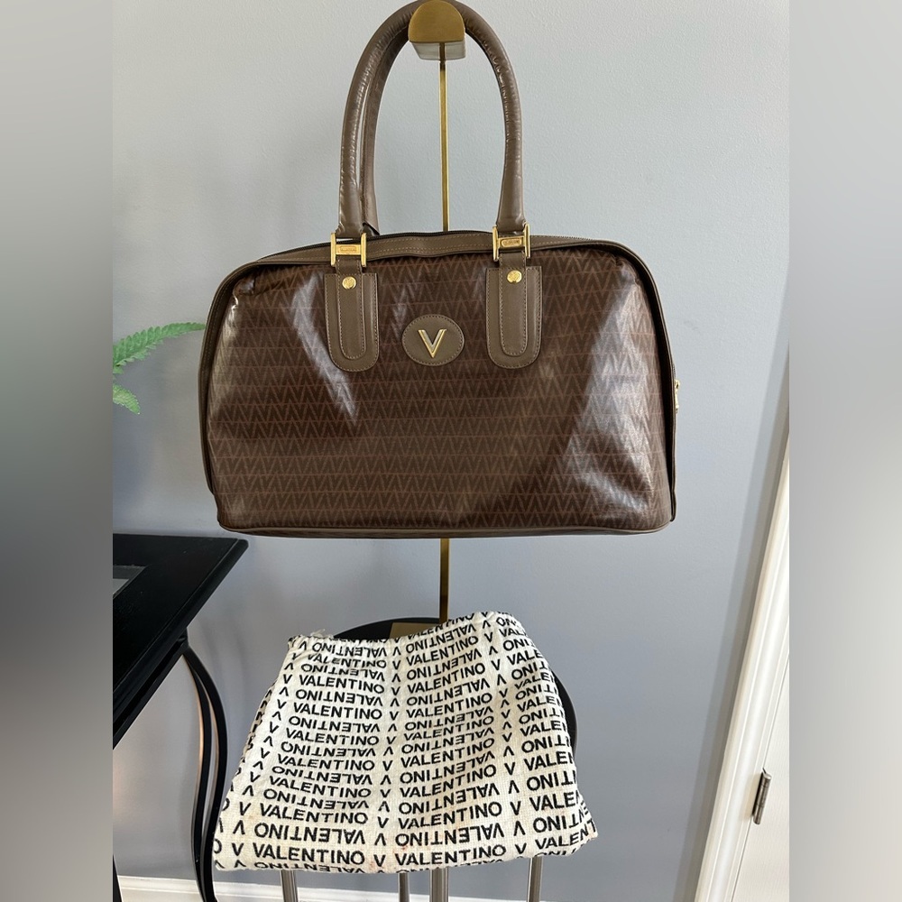 💙 Mario Valentino Vintage Boston Bag – Top Handle with Dust Bag - Authentic